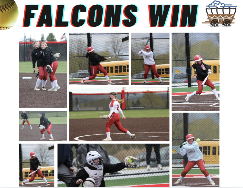 Image of multiple softball. South Lewis Varsity Softball are your Division II Frontier League Champs! Libby pitched a no-hitter last night to help clinch the win and another today. Way to go Falcons.players 