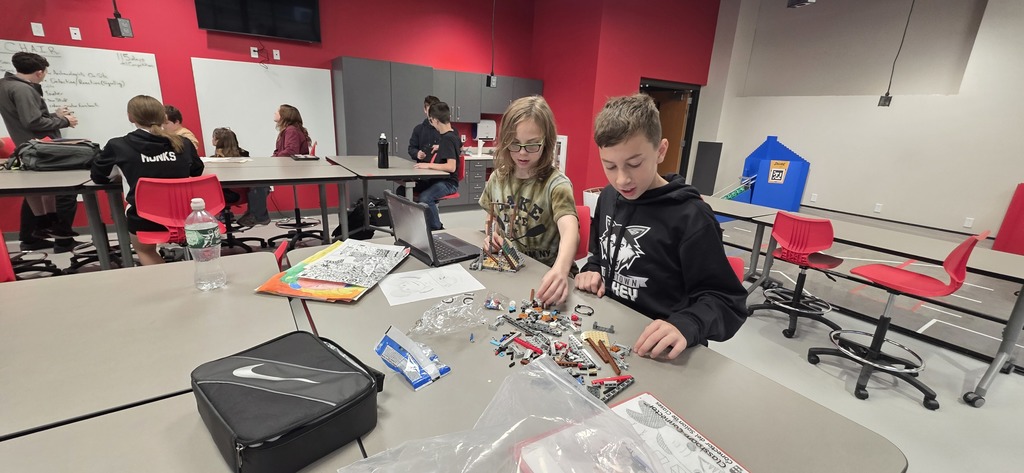 Nate and Rory working on a lego project