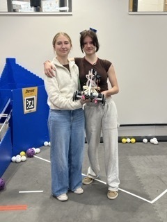 Abby and Christy Lee with their robot