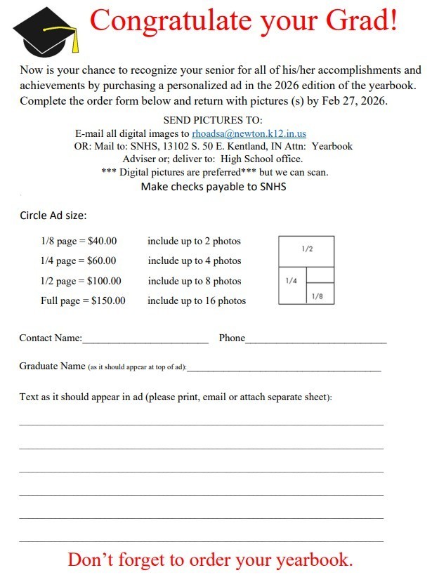 yearbook order form