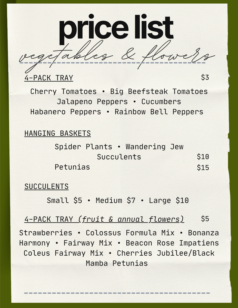 SN Greenhouse price list