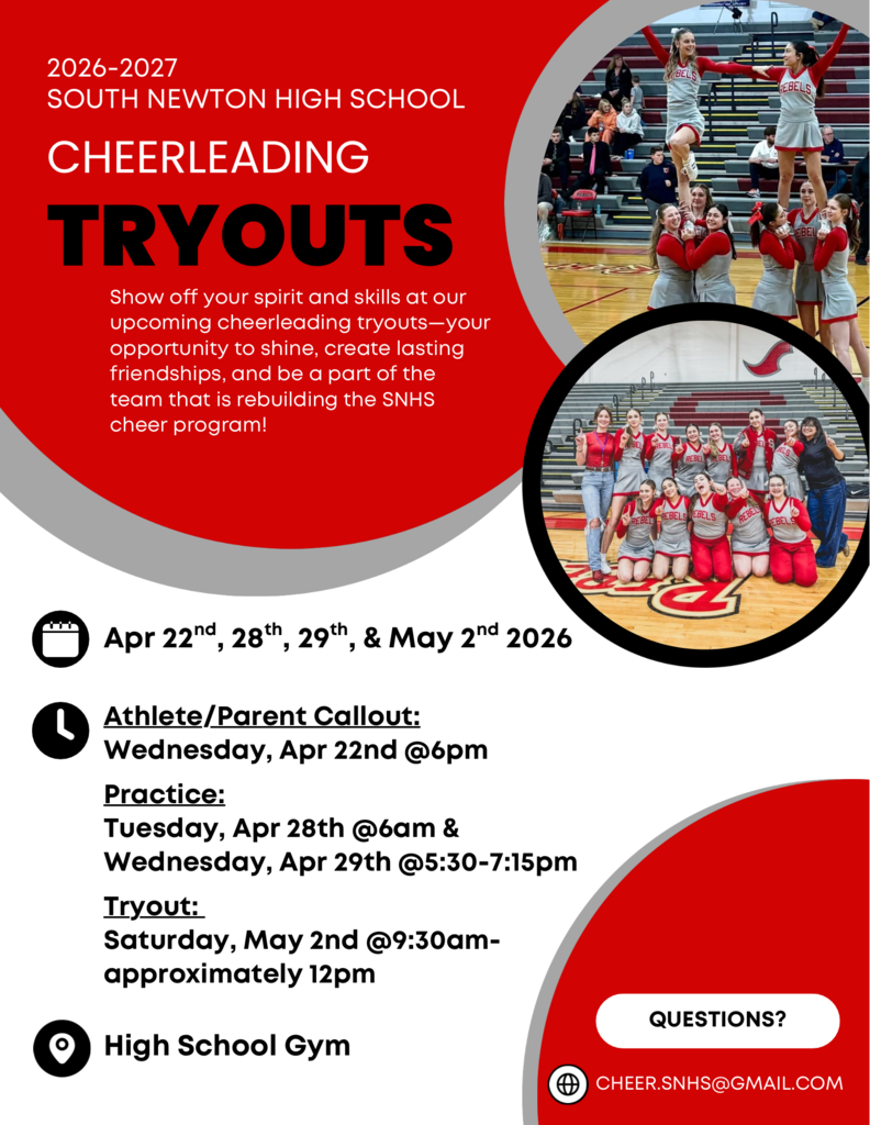 varsity cheer informational poster for tryouts