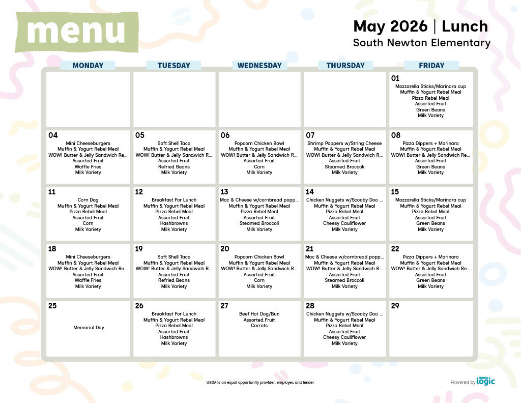 May 2026 Lunch Menu