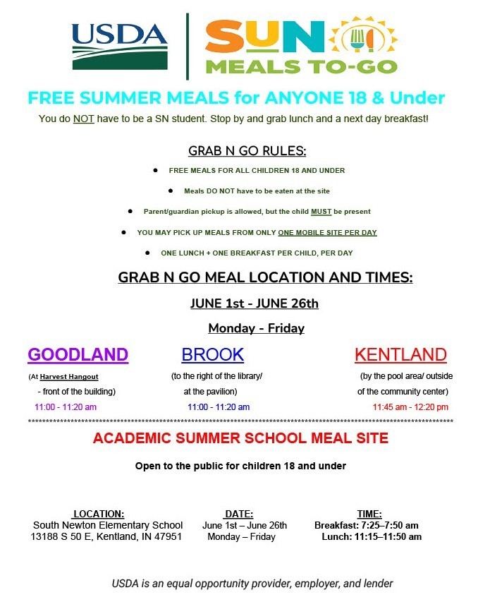 free summer meals info