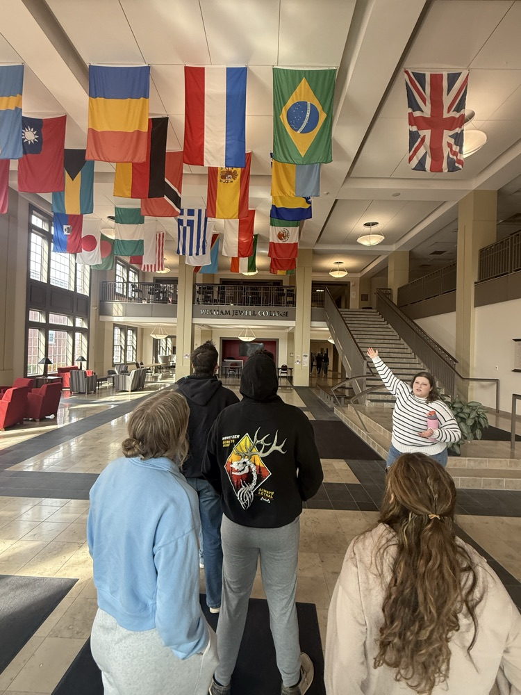 students under flags