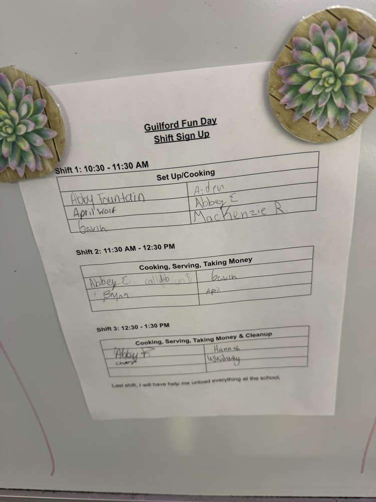 Guilford fun days shifts