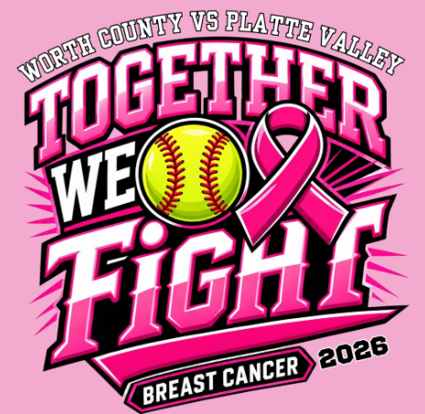 Tshirt design, pink with ribbon and softball