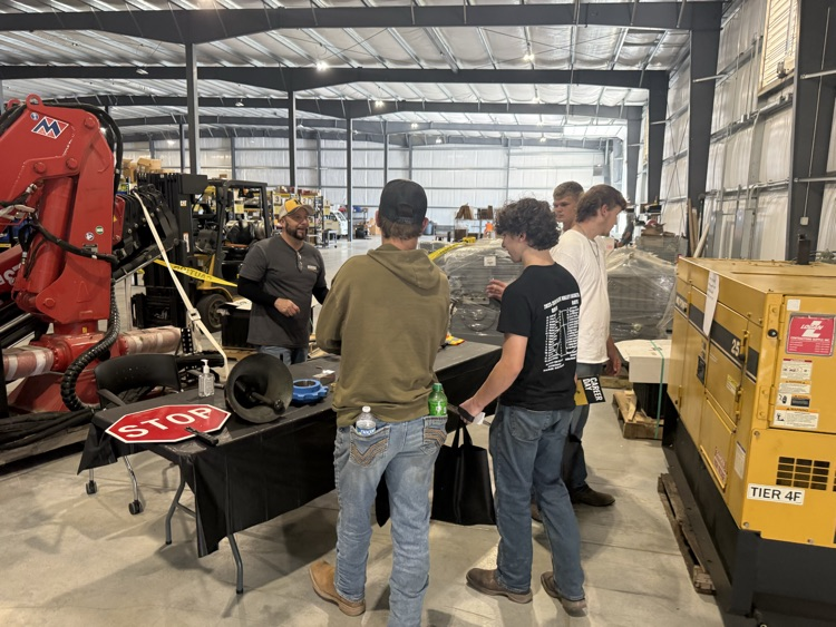 students in warehouse
