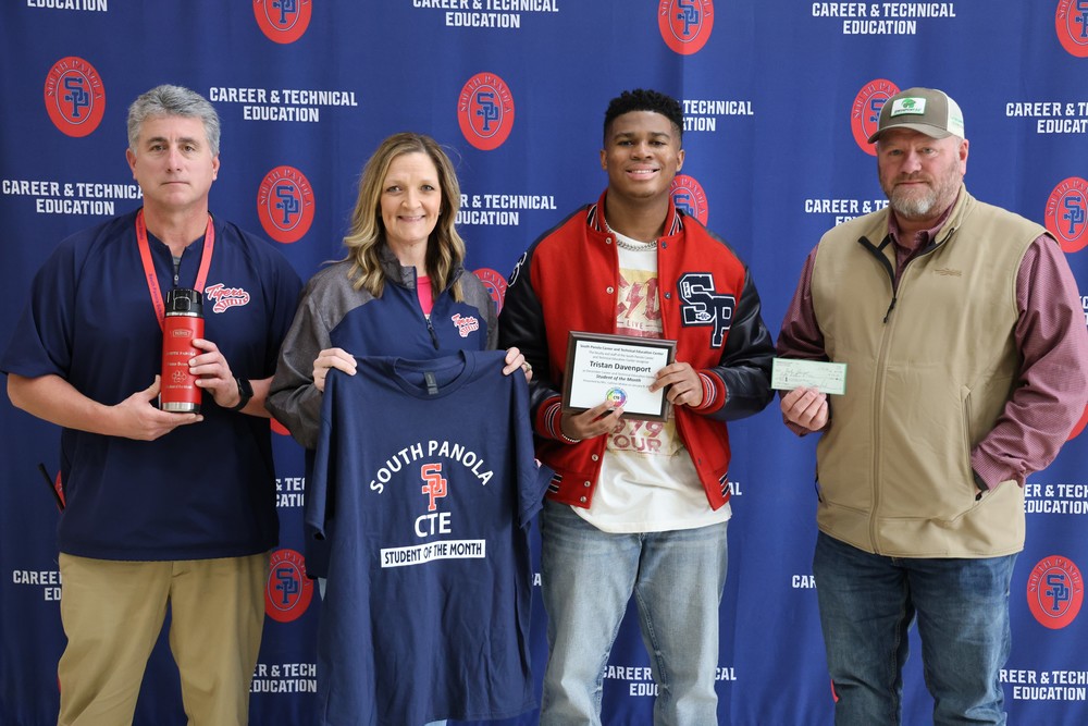 Tristan Davenport named December CTE Student of the Month