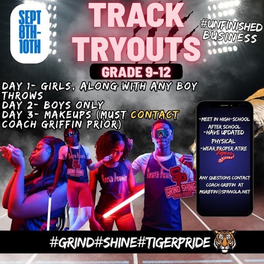 track and field tryout flyer