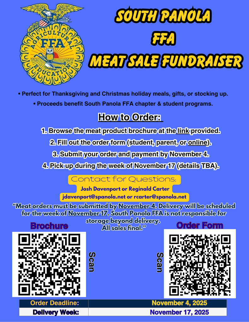 FFA Meat Sale flyer