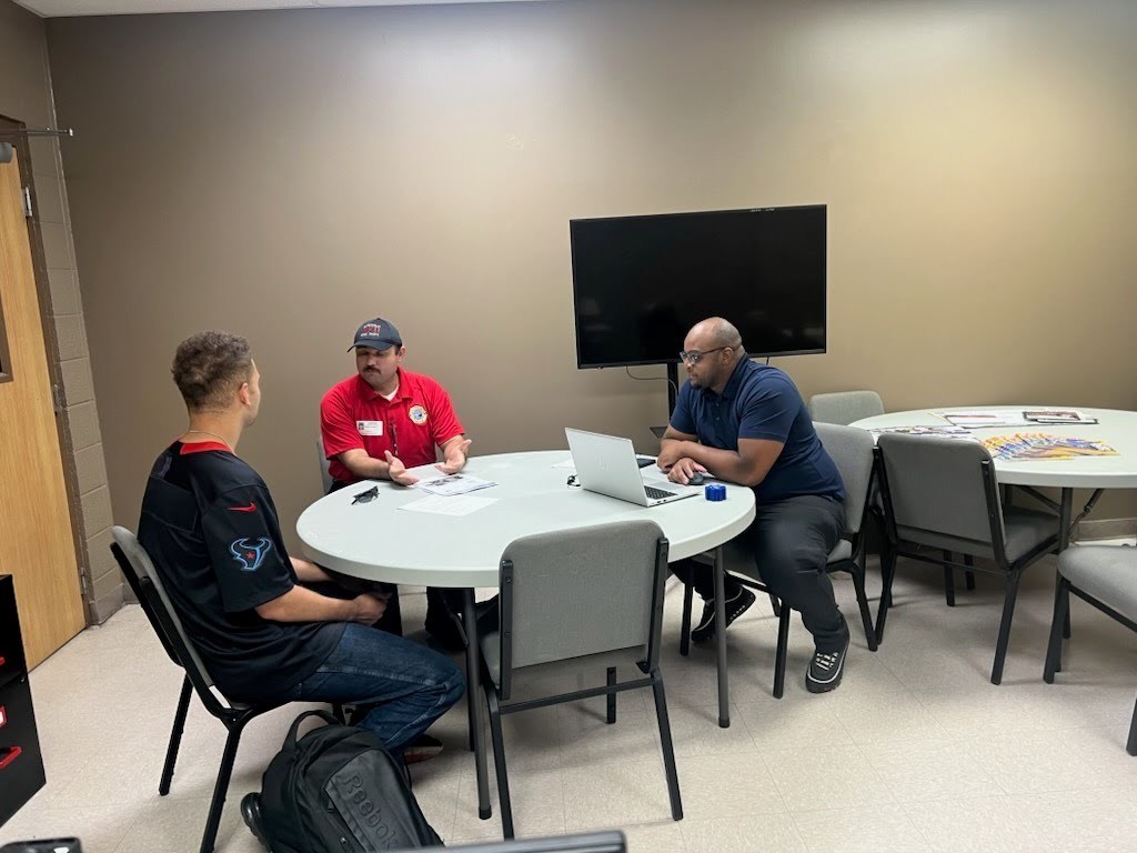 Student Blake Finkenbiner, a junior at SPHS, had the opportunity to meet with Mr. Sergio Vergara, Fire & Life Safety Educator for the City of Batesville Fire Department