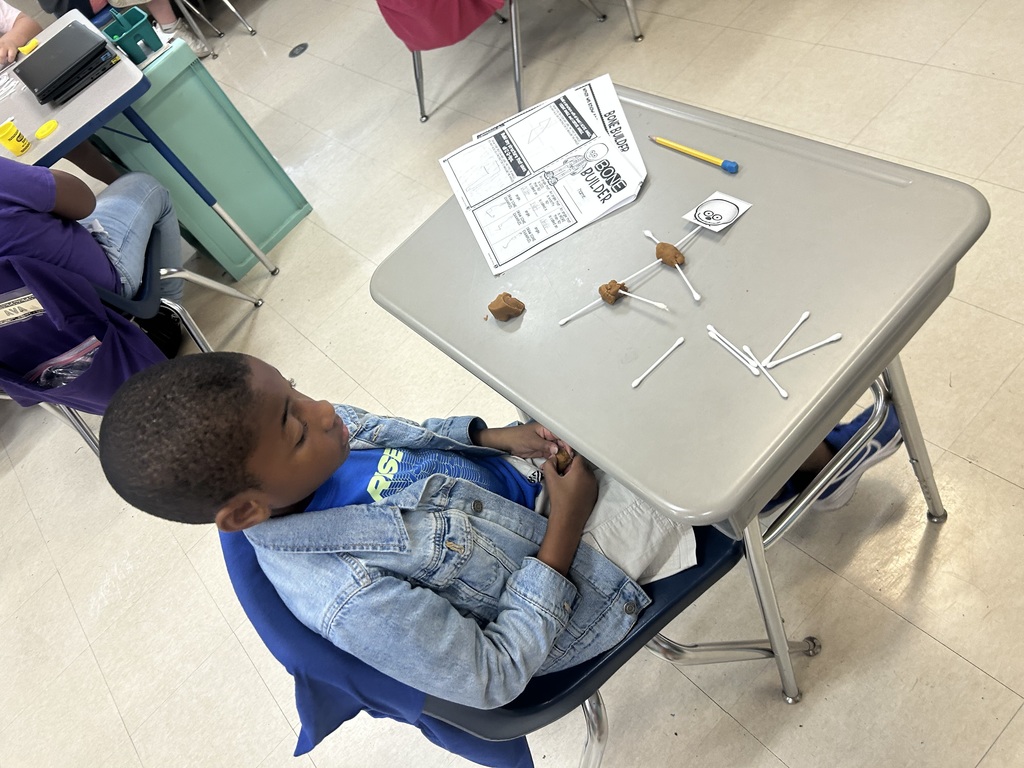 3rd grade student working on math project