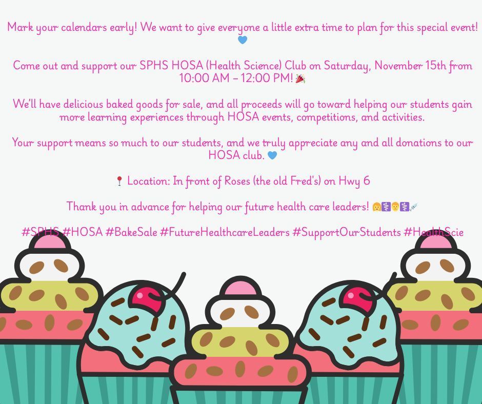 HOSA bake sale flyer