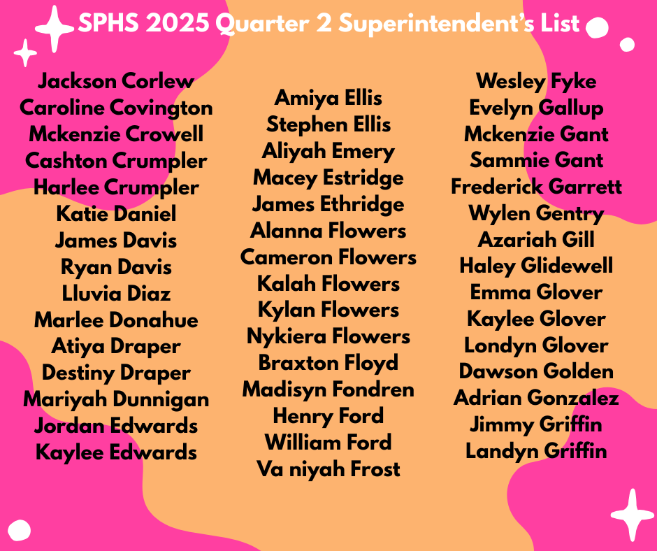SPHS 2025 Quarter 2 Superintendent's List