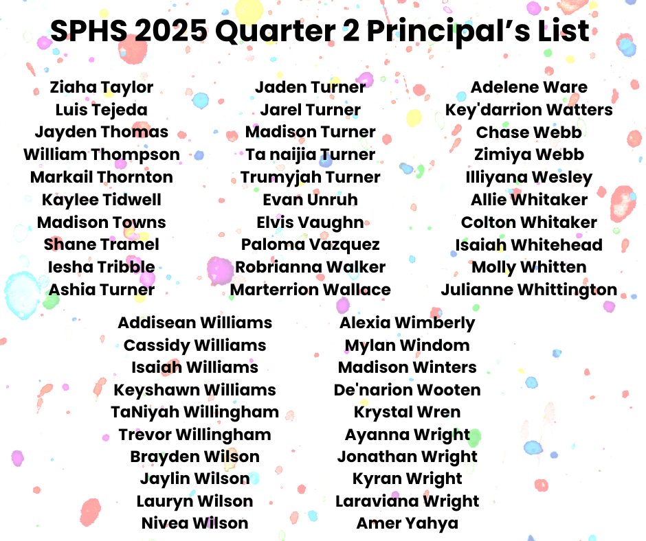 2025 SPHS Quarter 2 Principal's List