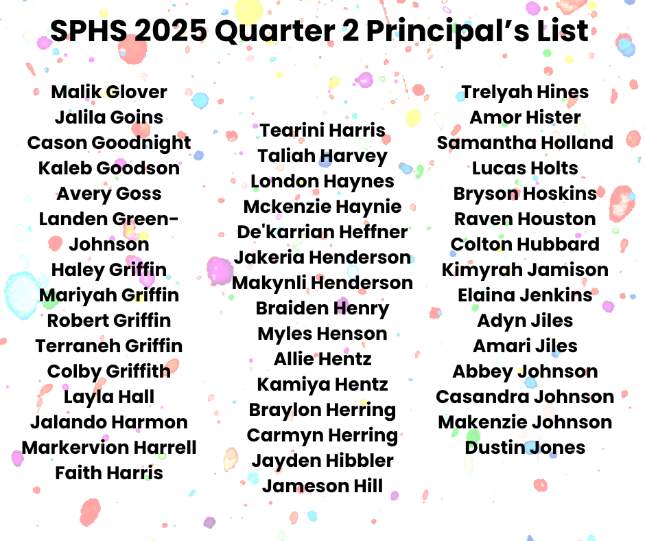 2025 SPHS Quarter 2 Principal's List
