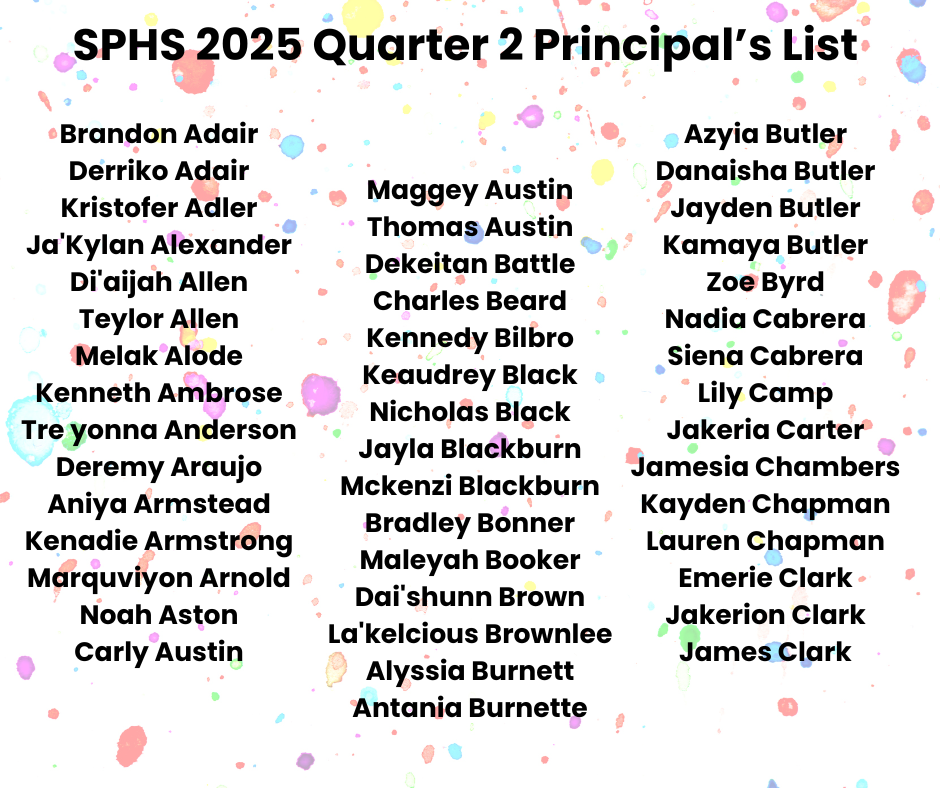 2025 SPHS Quarter 2 Principal's List