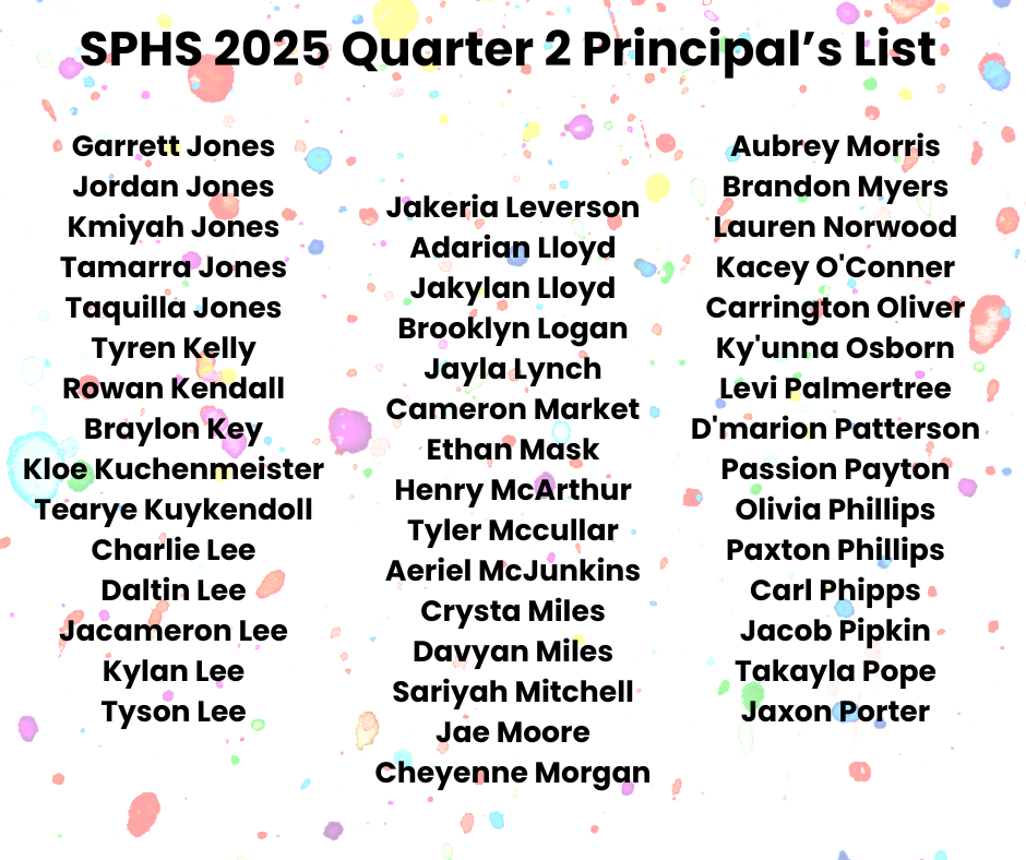 2025 SPHS Quarter 2 Principal's List