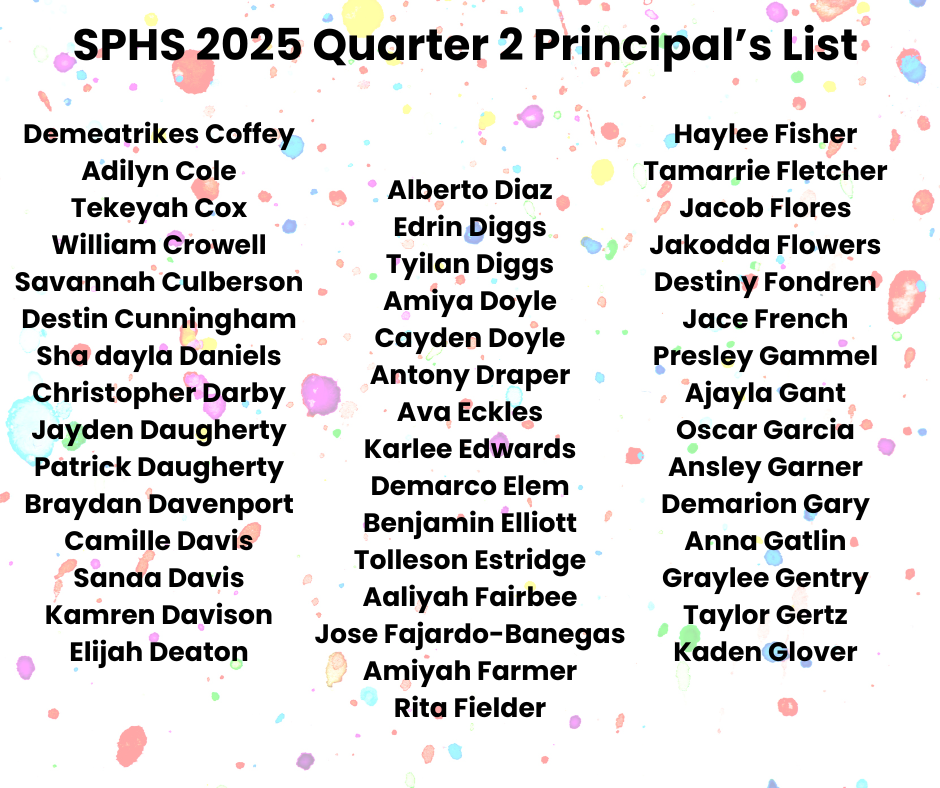 2025 SPHS Quarter 2 Principal's List
