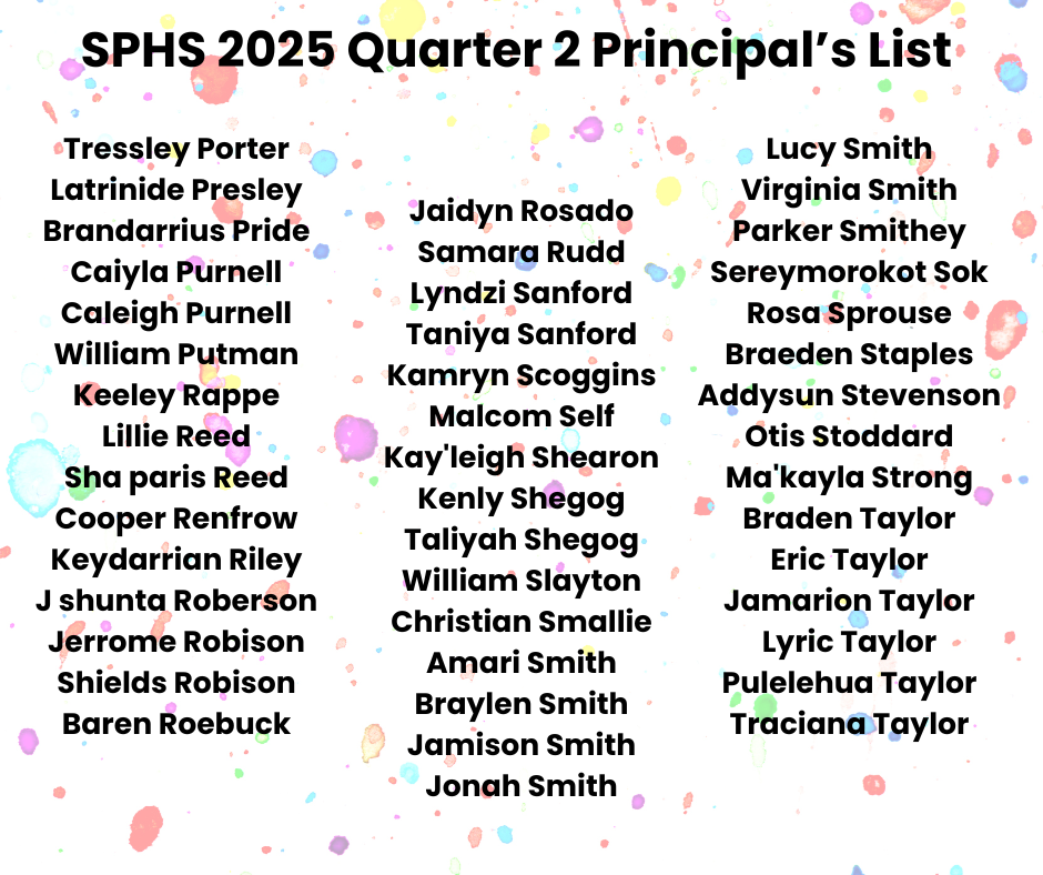 2025 SPHS Quarter 2 Principal's List