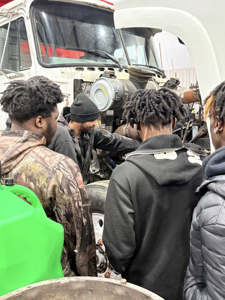 SPHS students visit local diesel mechanic shop