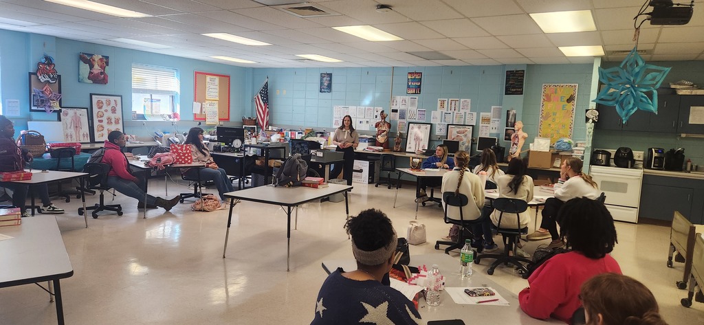 Kaylee Williams, Healthcare Engineer at the G.V. (Sonny) Montgomery Veterans Affairs Medical Center, as a guest speaker for Mrs. Sprouse & Mrs. Shultice’s High School Healthcare and Clinical Services students