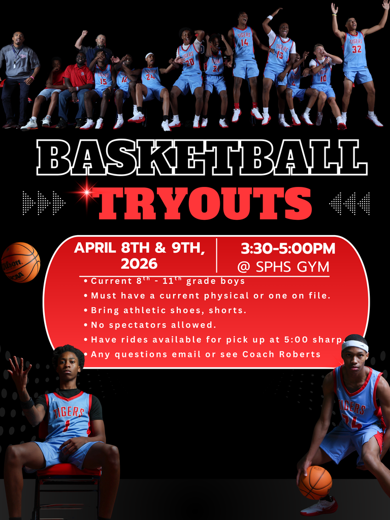 SPHS boys basketball tryouts graphic