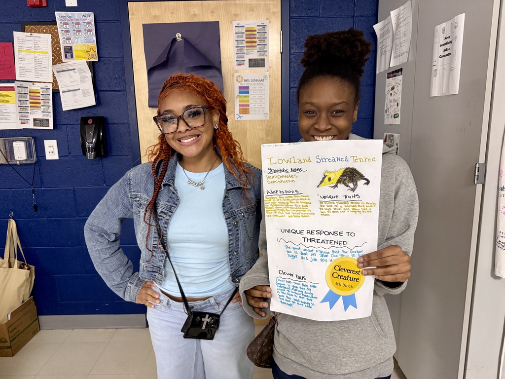Mrs. Hamilton's Foundations of Biology classes wrapped up their unit on evolution by researching organisms with cute and clever adaptations, which help these creatures thrive in their habitats!