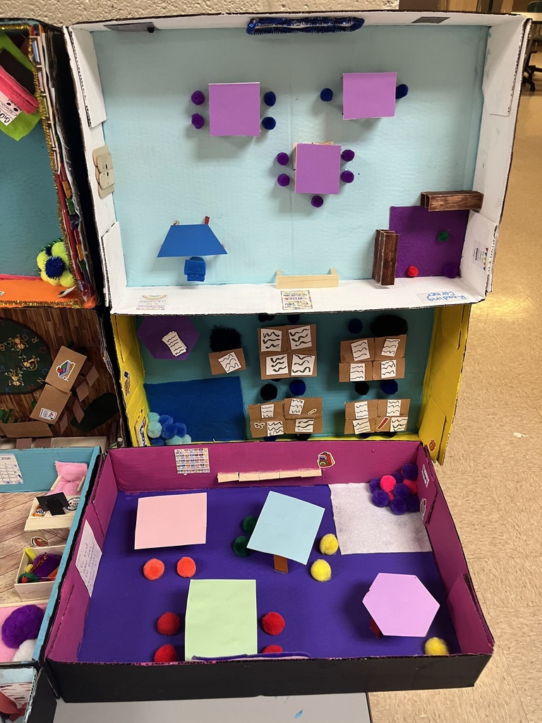 Year Two Educator Prep students made classroom layouts using paper, felt, popsicle sticks, stickers, and much more to model what they want their future classrooms to look like. 