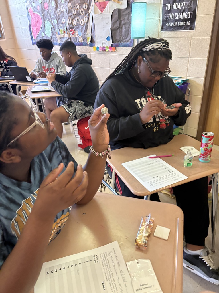 Mrs. Towles’s Earth and Space classes along with Ms. Edwards conducted a Properties of Minerals Lab.