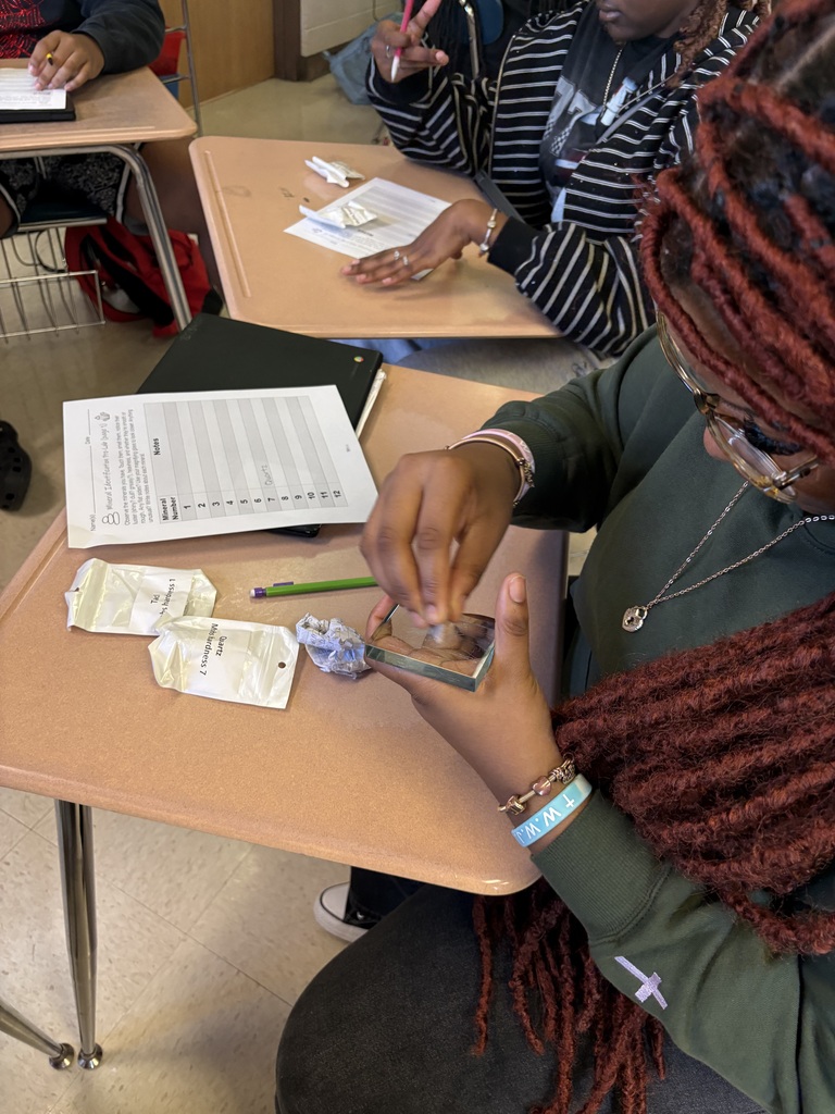 Mrs. Towles’s Earth and Space classes along with Ms. Edwards conducted a Properties of Minerals Lab.