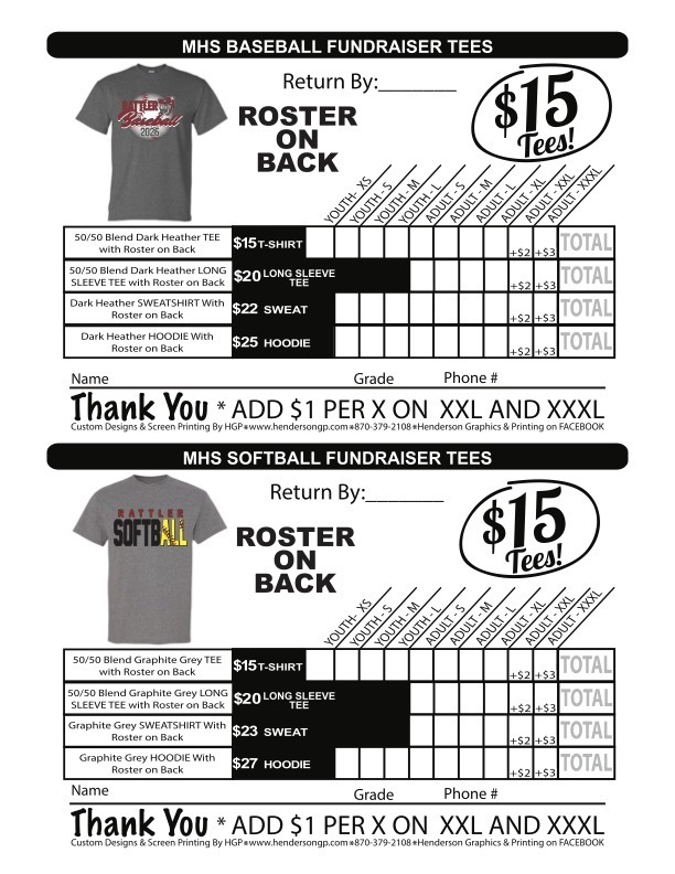 Baseball and Softball t-shirts