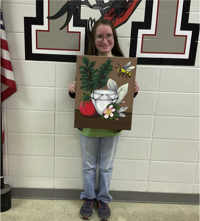 Hailey Sweney with painting
