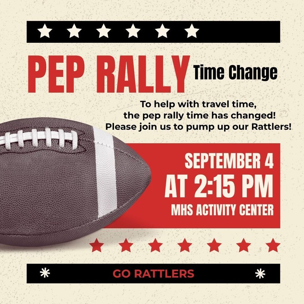 Time Change to 2:15 for Pep Rally