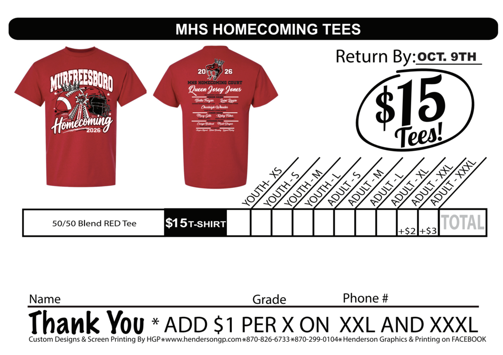Shirt order form