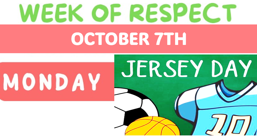 SPIRIT WEEK: JERSEY DAY ON MONDAY!