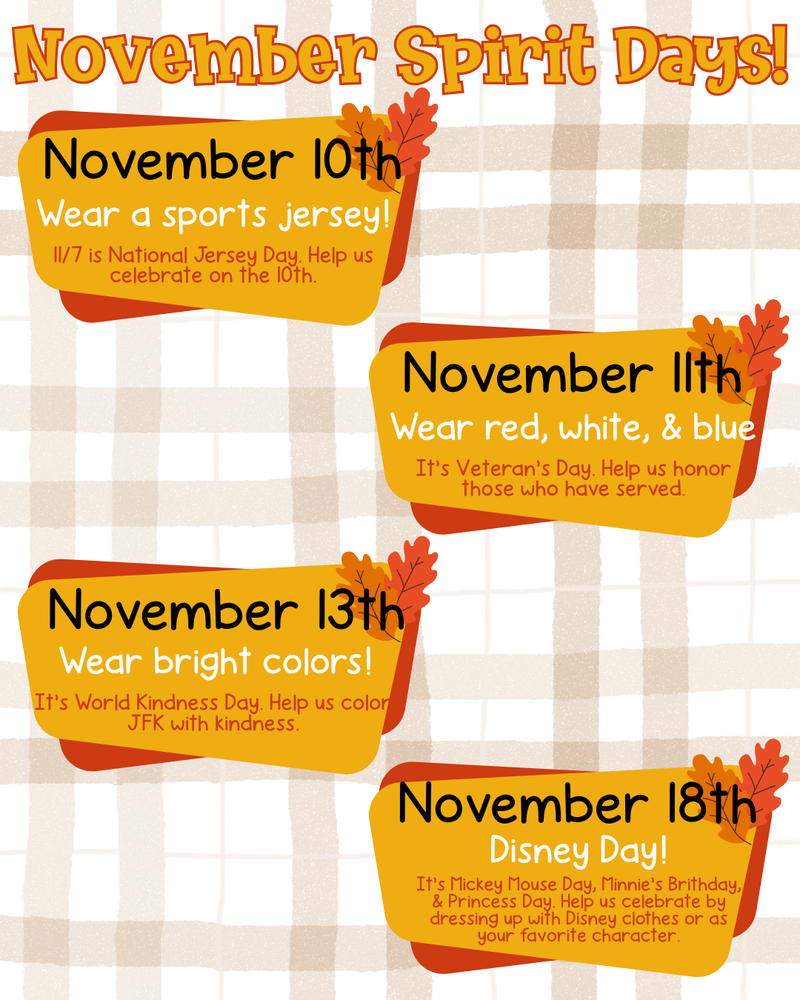Nov. Spirit Days