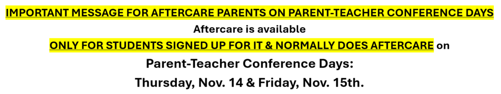 Aftercare on Conference Days