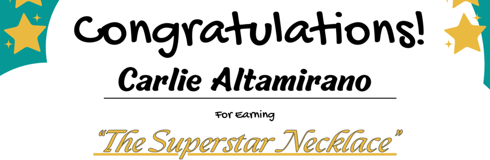 Congratulations Carlie Altamirano!