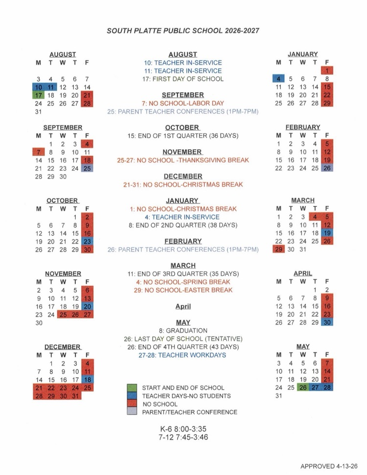 26-27 calendar