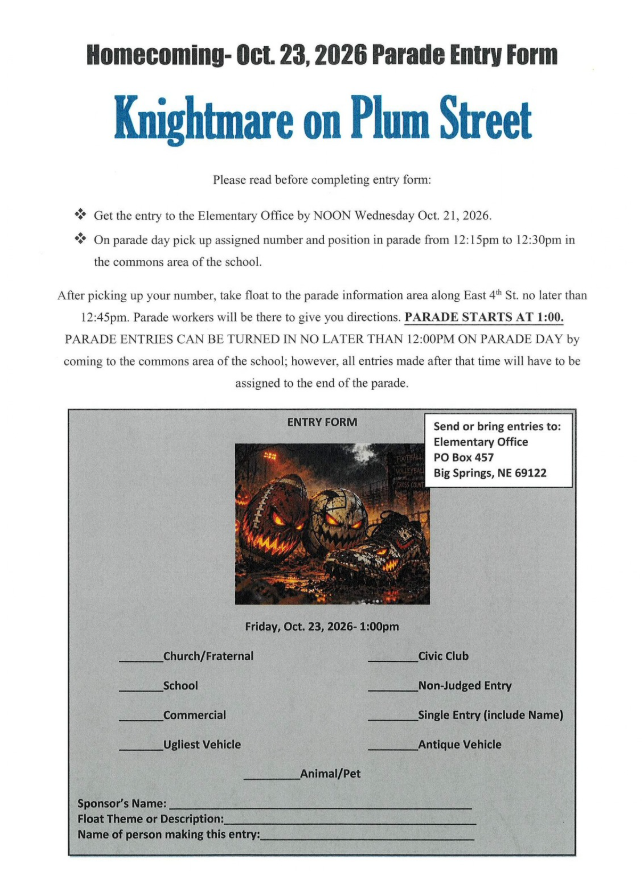 parade entry form