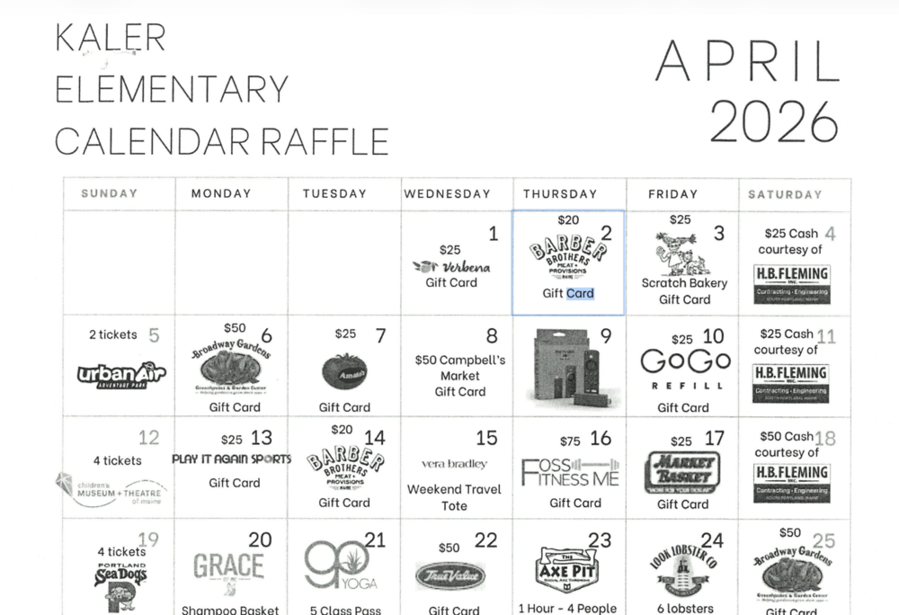 Calendar Raffle