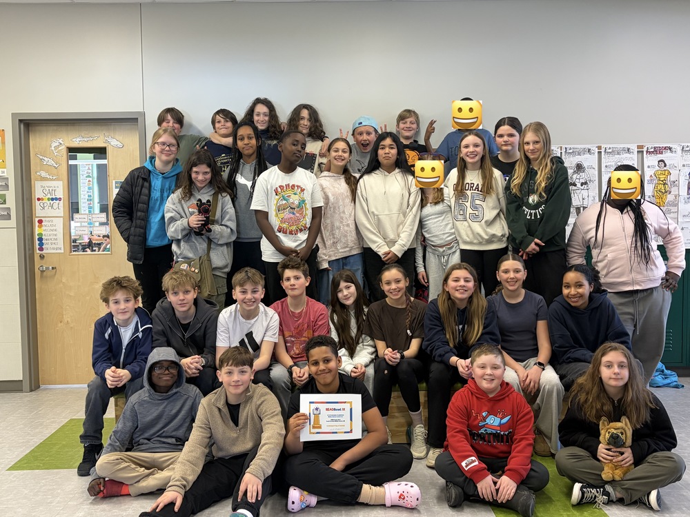 6th grade Team Tiger Shark Humanities classes: Maine State Reading Champions