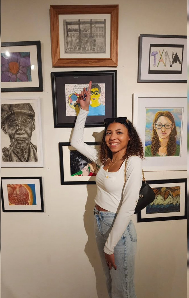 Alexus Lamour at the Youth Art Month reception at the PMA