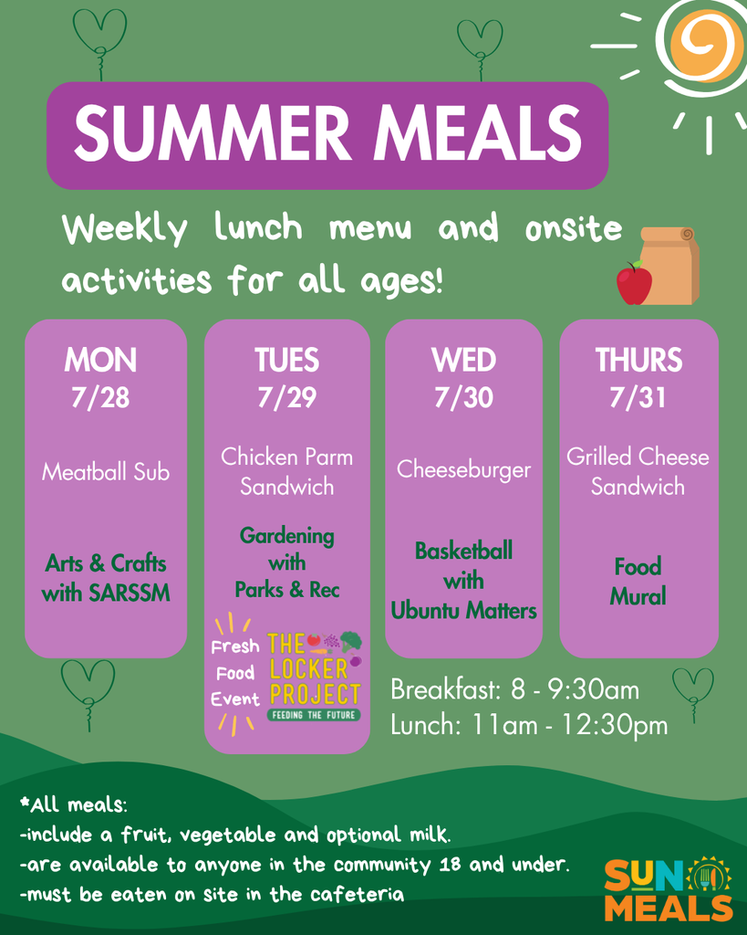 Summer Meal Program - Week of 7/28