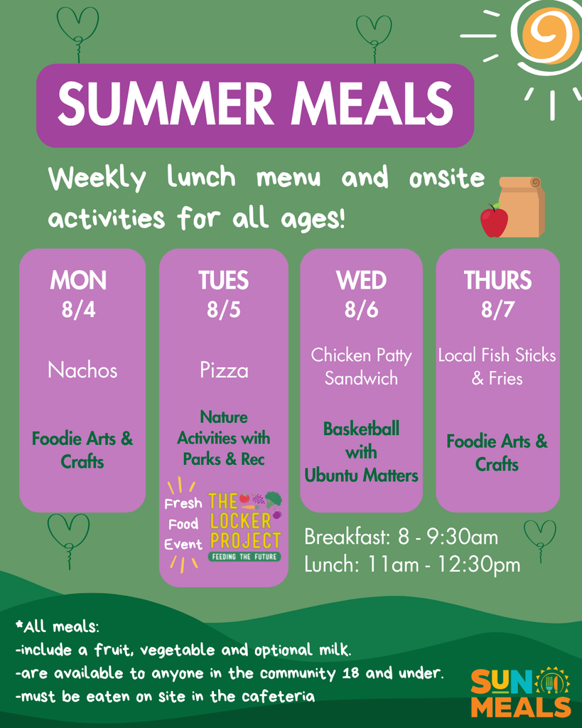 Summer Meal Program - Week of 8/4