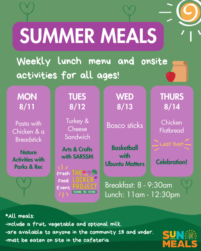 Summer Meal Program - Week of 8/11