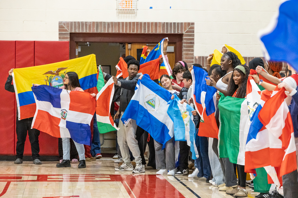 The Flag Ceremony during the Culture Day Celebration at South Portland High School