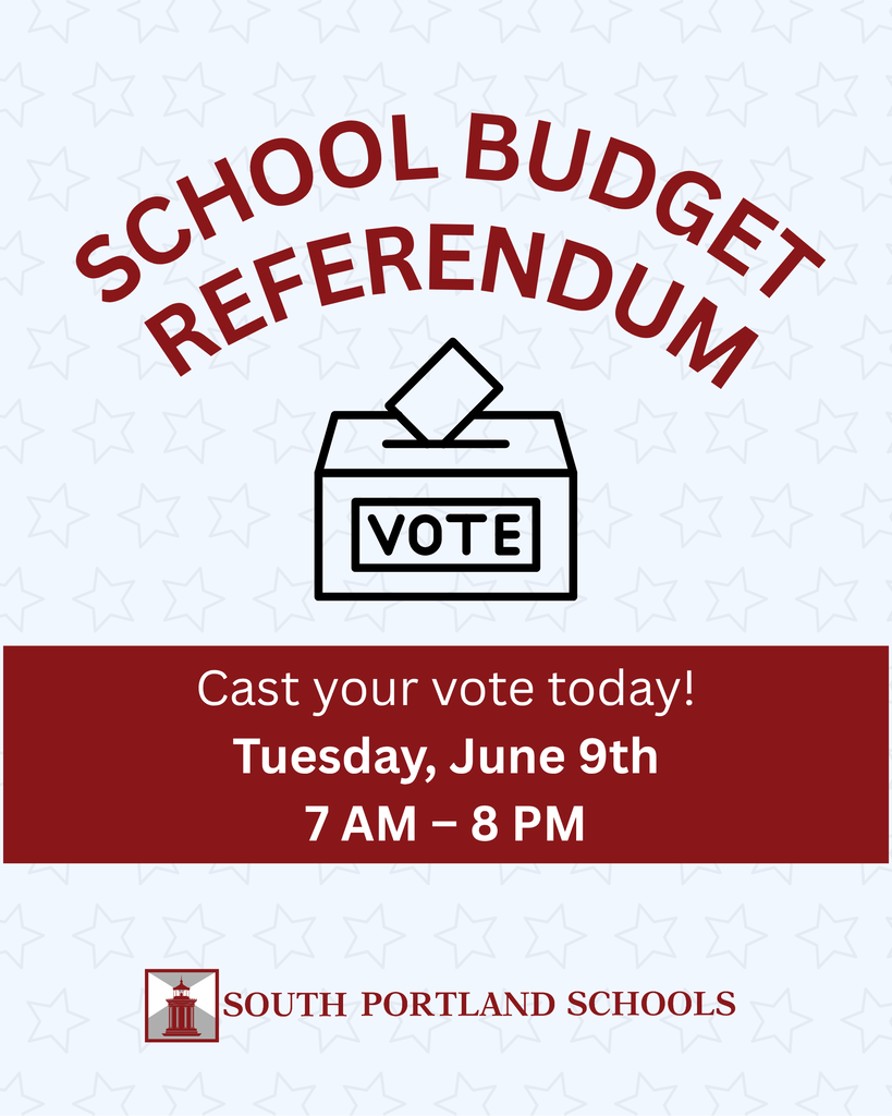 School Budget Referendum Voting today: Tuesday, June 9, 7 AM - 8 PM